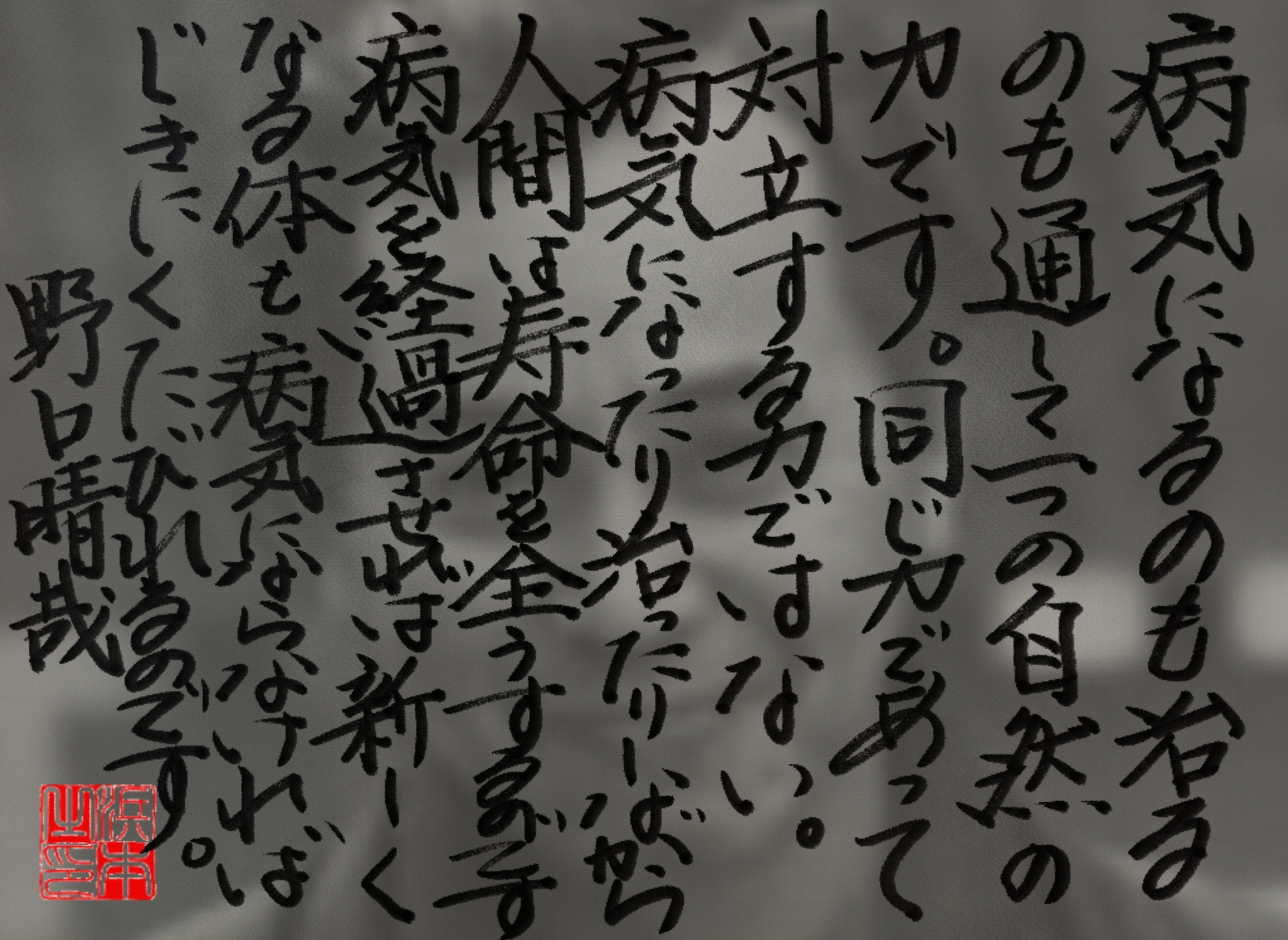  野口 晴哉の名言　浜本 哲治 書